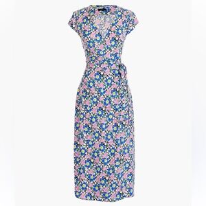 J. Crew Floral Midi Wrap Dress Size XXS